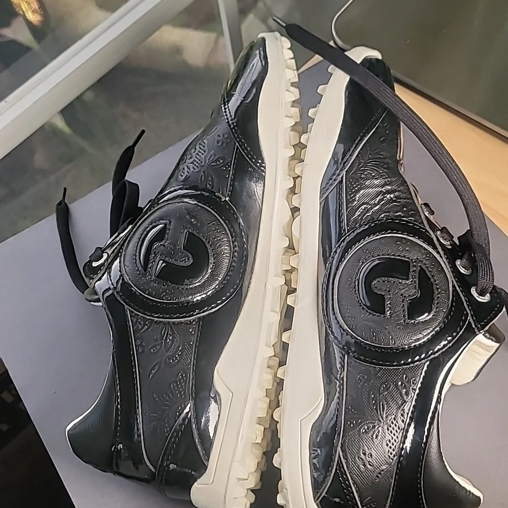 Duca Del Cosma Women's Golf Shoes Size 9 Black Patent Italian Leather - Picture 9 of 13